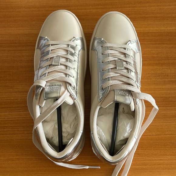 Coach Cream and Silver Women's Sneakers - Picture 1 of 12